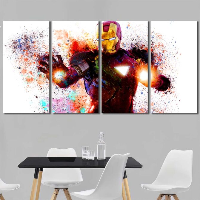 Superhero Ironman Big Wall Decor Layout-Four Panels Regular
