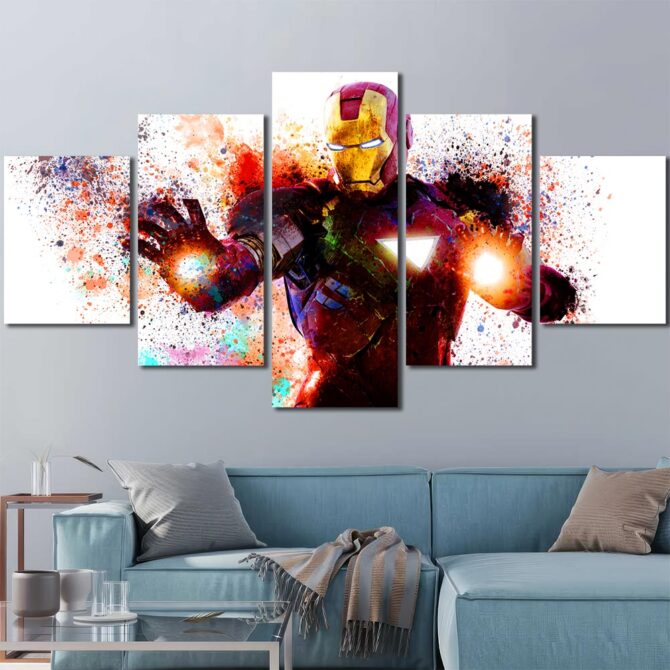 Superhero Ironman Big Wall Decor Layout-Five Panels Diamond