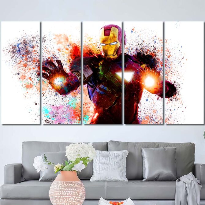 Superhero Ironman Big Wall Decor Layout-Five Panels Regular
