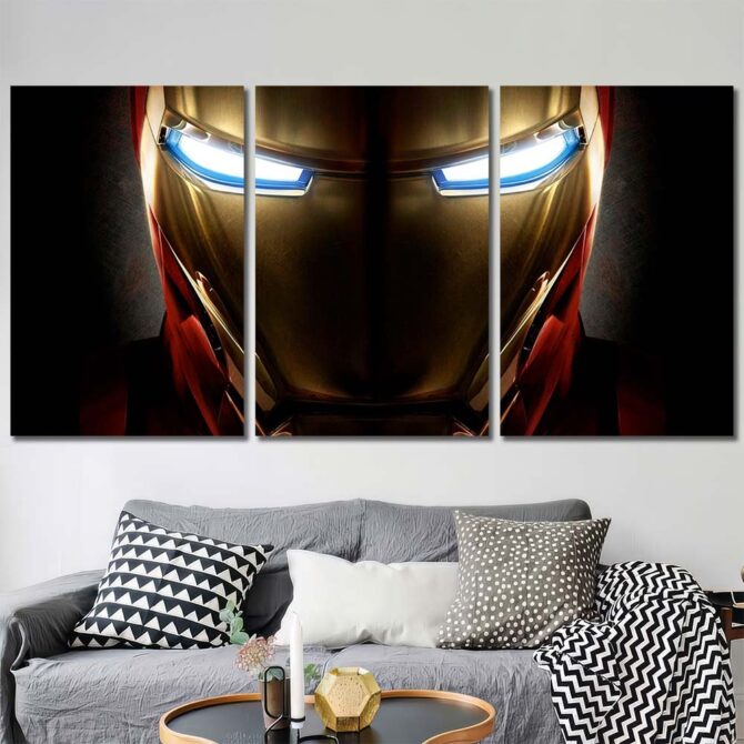 Ironman Printed Canvas Painting Layout-Three Panels Regular