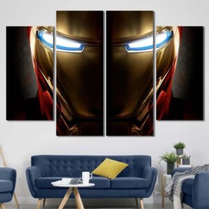 Ironman Printed Canvas Painting Layout-Four Panels Diamond