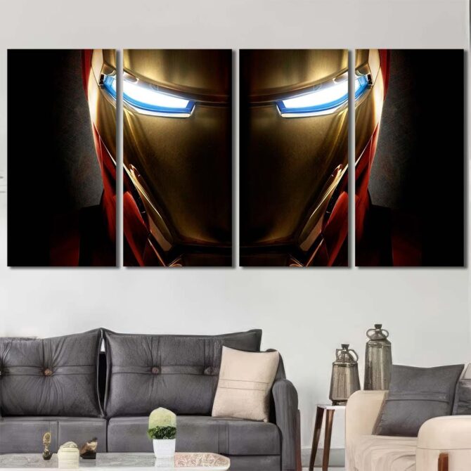 Ironman Printed Canvas Painting Layout-Four Panels Regular