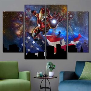 Ironman Movie Canvas Wall Art Layout-Four Panels Diamond