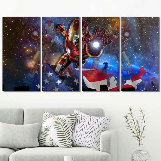 Ironman Movie Canvas Wall Art Layout-Four Panels Regular