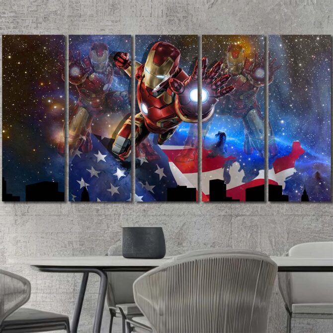 Ironman Movie Canvas Wall Art Layout-Five Panels Regular