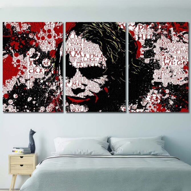 Movie Joker Home Decor Canvas Layout-Three Panels Regular