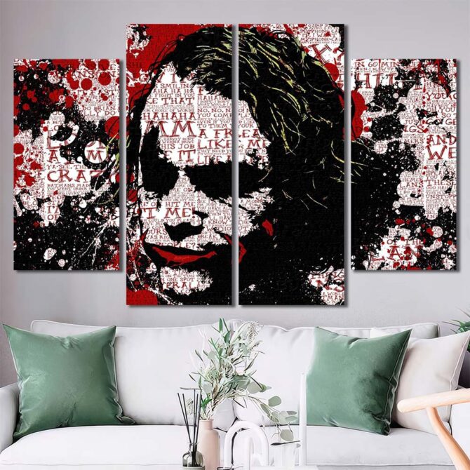 Movie Joker Home Decor Canvas Layout-Four Panels Diamond