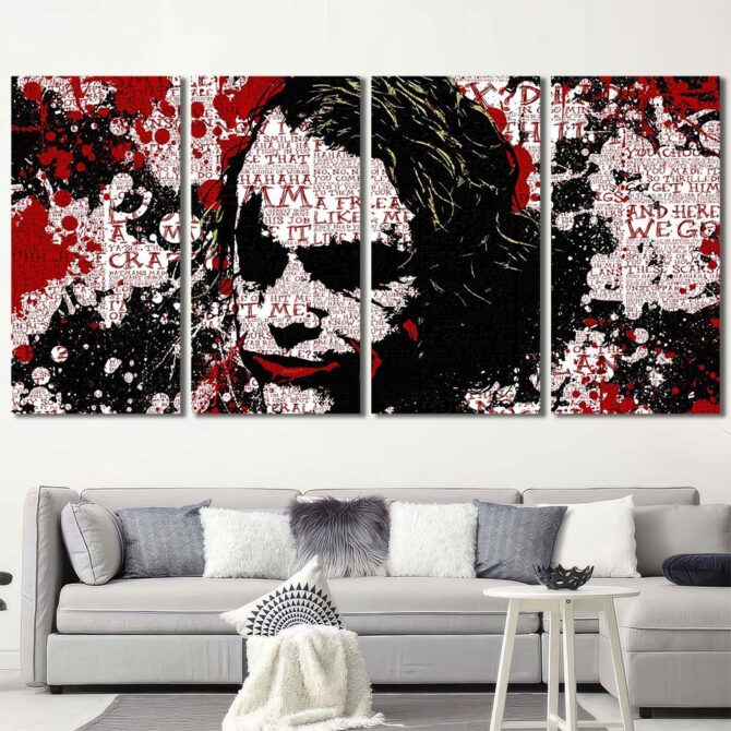 Movie Joker Home Decor Canvas Layout-Four Panels Regular