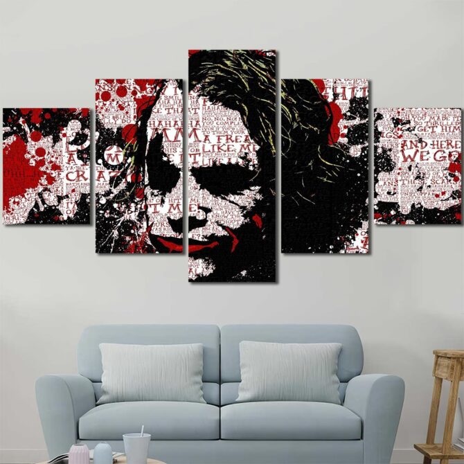 Movie Joker Home Decor Canvas Layout-Five Panels Diamond