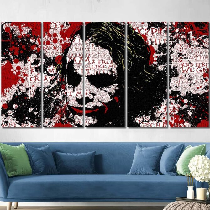 Movie Joker Home Decor Canvas Layout-Five Panels Regular
