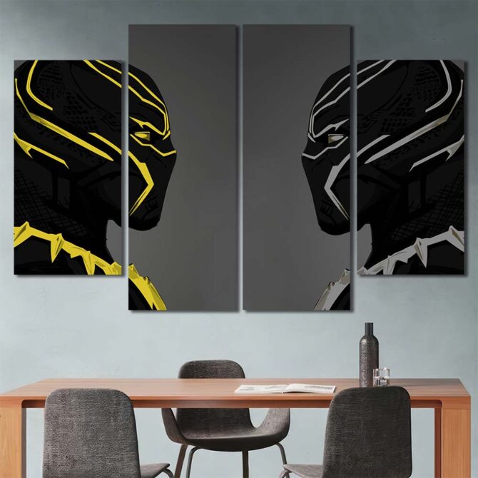 Panther Wall Art Print Layout-Four Panels Diamond