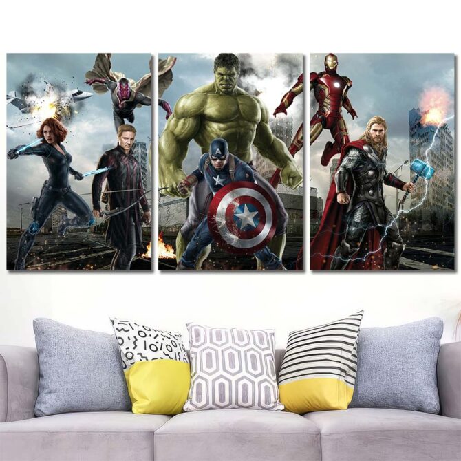 Avengers Canvas Artwork Layout-Three Panels Regular