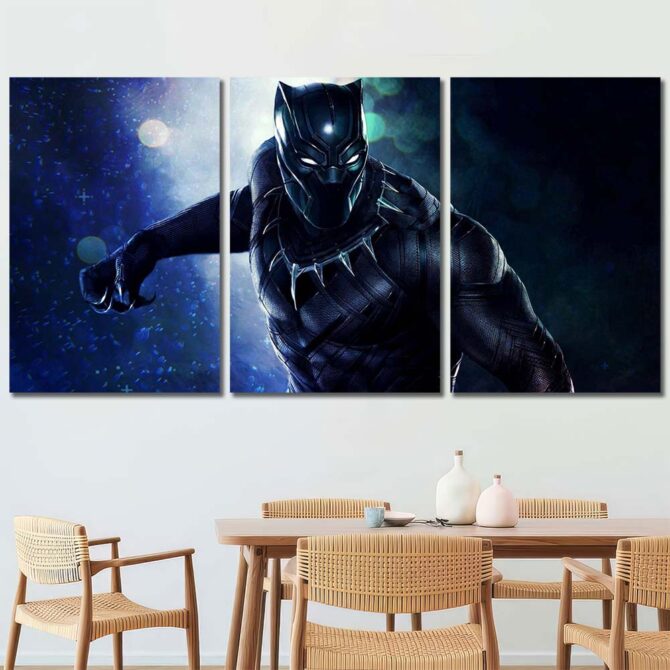 Panther Movie Wall Art Layout-Three Panels Regular