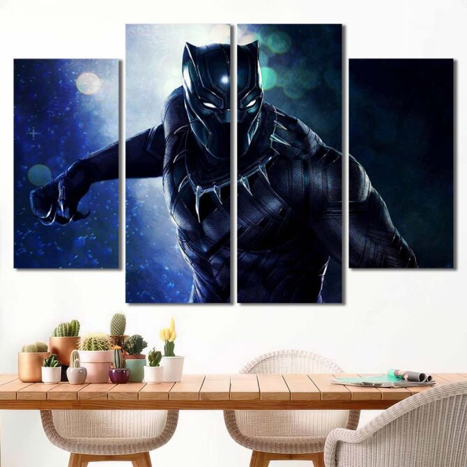 Panther Movie Wall Art Layout-Four Panels Diamond