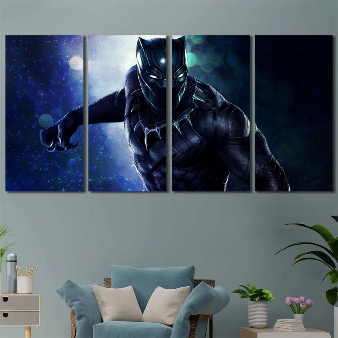 Panther Movie Wall Art Layout-Four Panels Regular