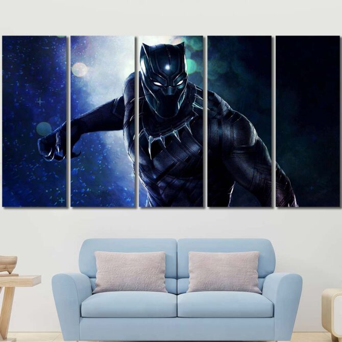 Panther Movie Wall Art Layout-Five Panels Regular