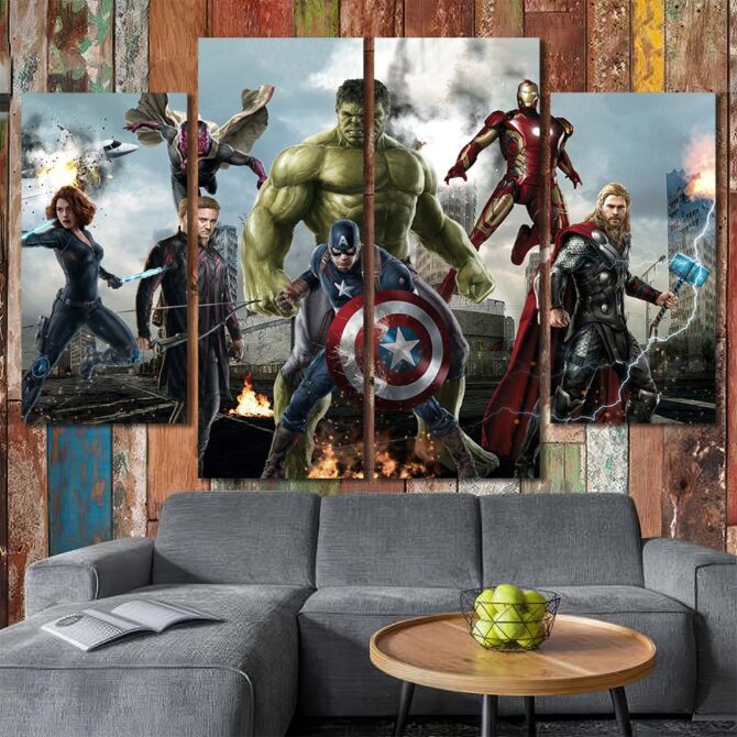Avengers Canvas Artwork Layout-Four Panels Diamond