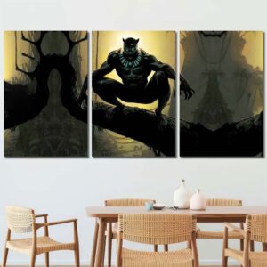 Movie Panther Art Prints Layout-Three Panels Regular
