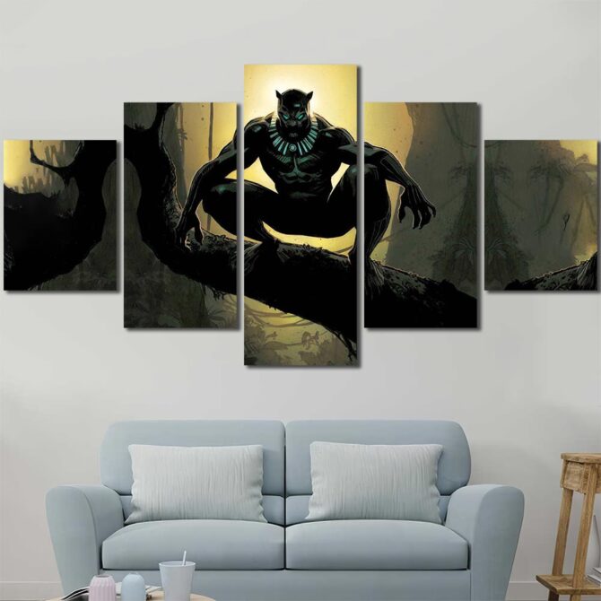 Movie Panther Art Prints Layout-Five Panels Diamond