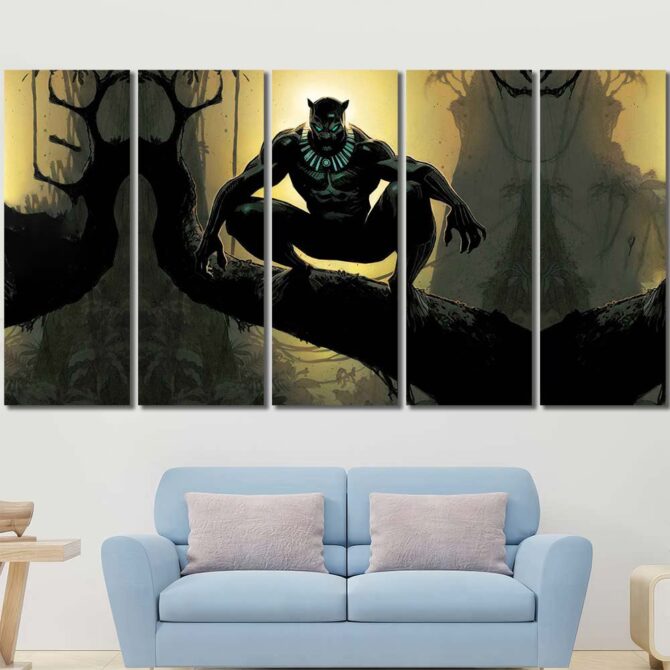 Movie Panther Art Prints Layout-Five Panels Regular