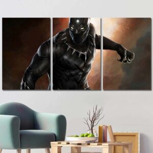 Superhero Panther Canvas Art Layout-Three Panels Regular