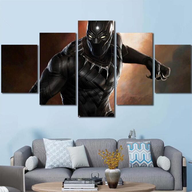 Superhero Panther Canvas Art Layout-Five Panels Diamond