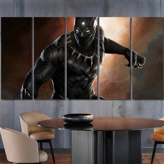 Superhero Panther Canvas Art Layout-Five Panels Regular