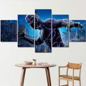 Panther Movie Art Print Layout-Five Panels Diamond