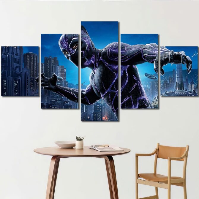 Panther Movie Art Print Layout-Five Panels Diamond