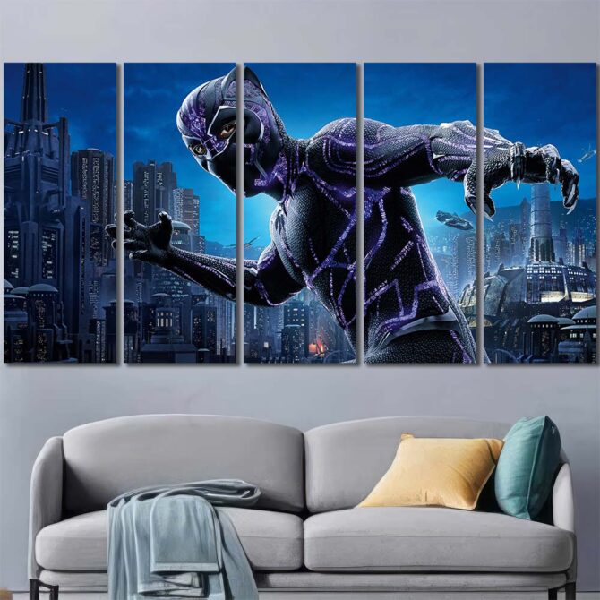 Panther Movie Art Print Layout-Five Panels Regular