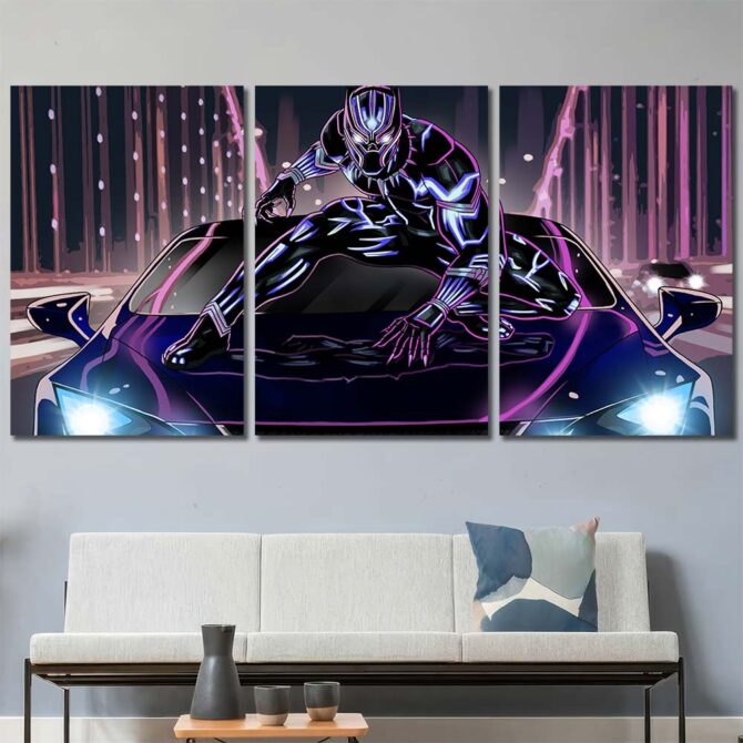 Movie Panther Canvas Prints Layout-Three Panels Regular
