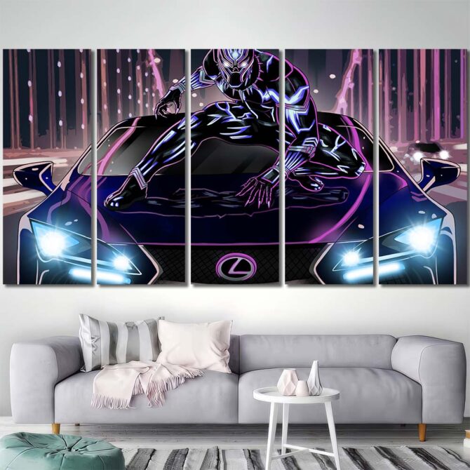 Movie Panther Canvas Prints Layout-Five Panels Regular