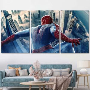 Spiderman Canvas Painting Layout-Three Panels Regular