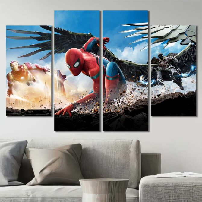 Spiderman Movie Wall Decor Layout-Four Panels Diamond