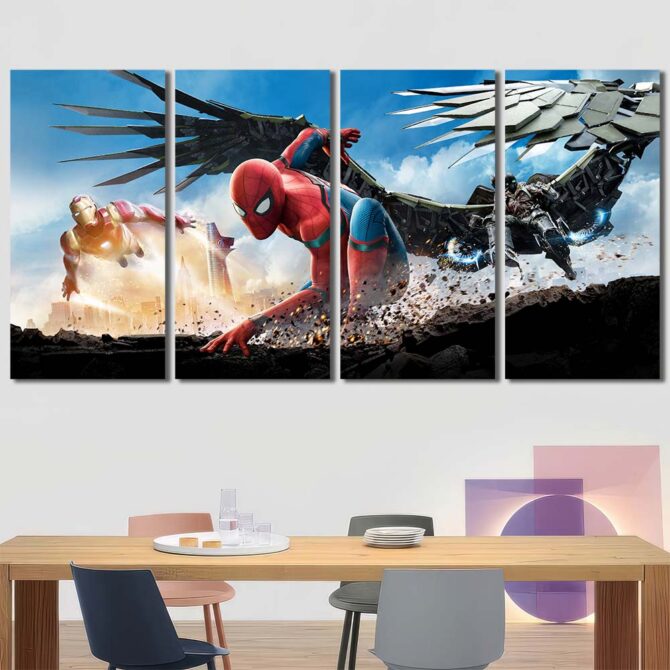 Spiderman Movie Wall Decor Layout-Four Panels Regular