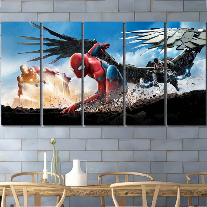 Spiderman Movie Wall Decor Layout-Five Panels Regular
