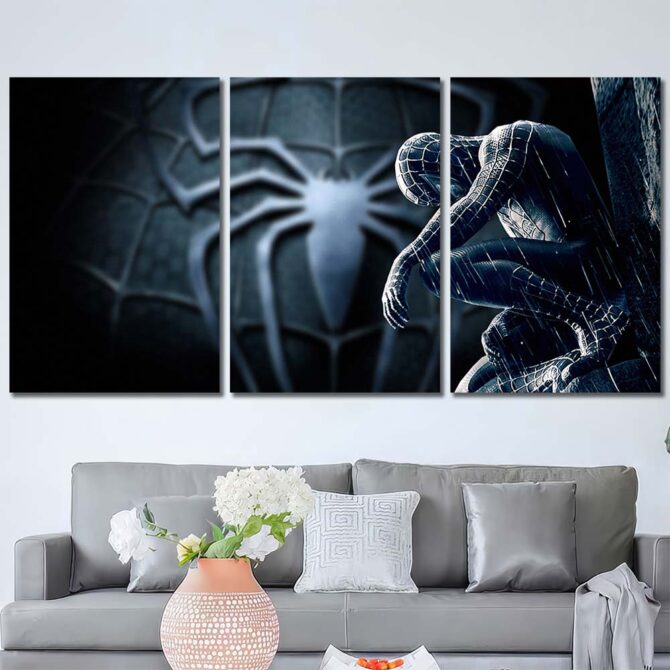 Movie Spiderman Painting Canvas Layout-Three Panels Regular
