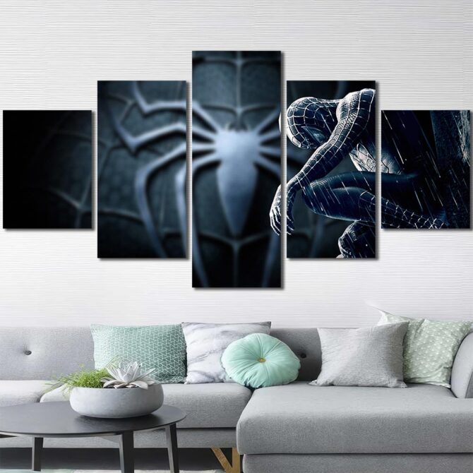 Movie Spiderman Painting Canvas Layout-Five Panels Diamond