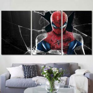 Superhero Spiderman Canvas Picture Layout-Three Panels Regular