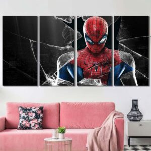 Superhero Spiderman Canvas Picture Layout-Four Panels Regular