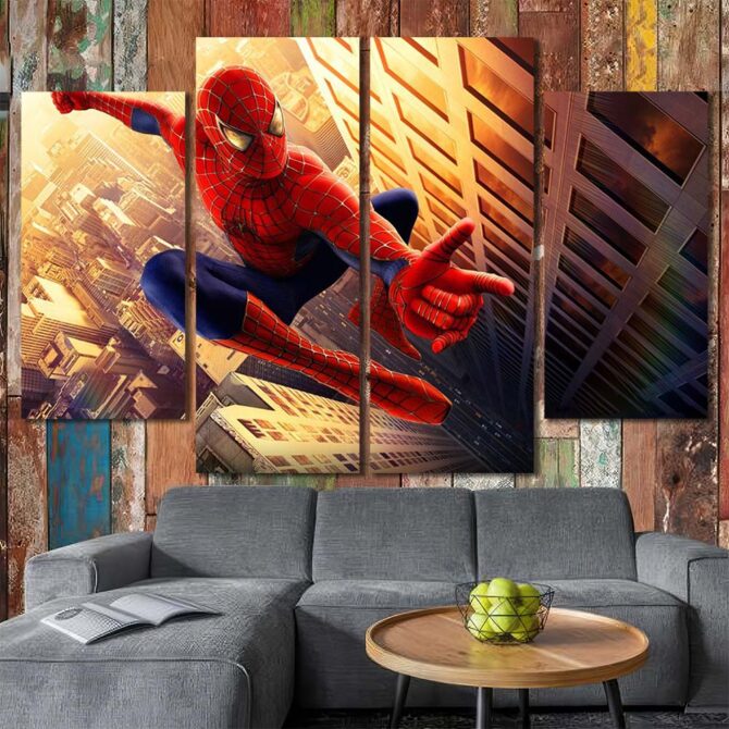Spiderman Wall Poster Layout-Four Panels Diamond