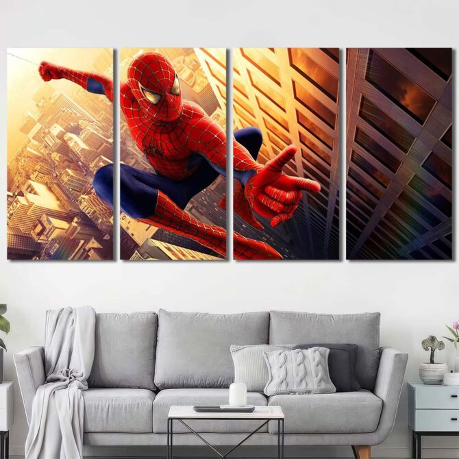 Spiderman Wall Poster Layout-Four Panels Regular