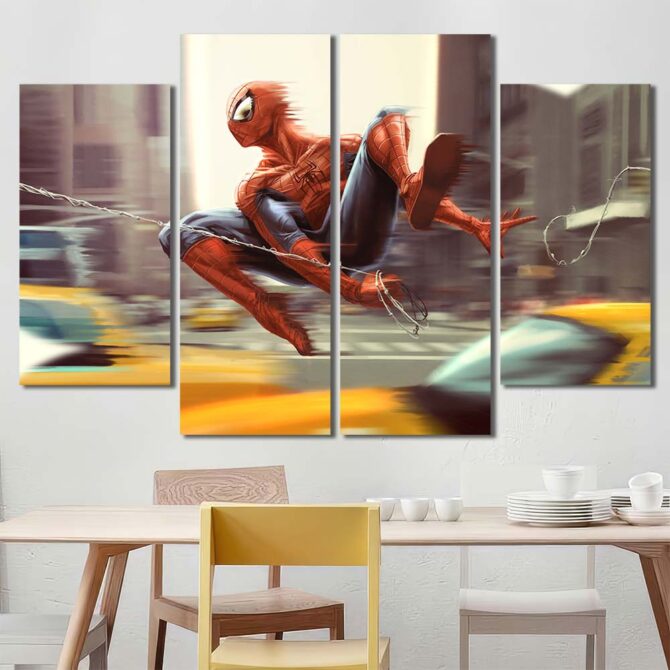 Movie Spiderman Poster Layout-Four Panels Diamond