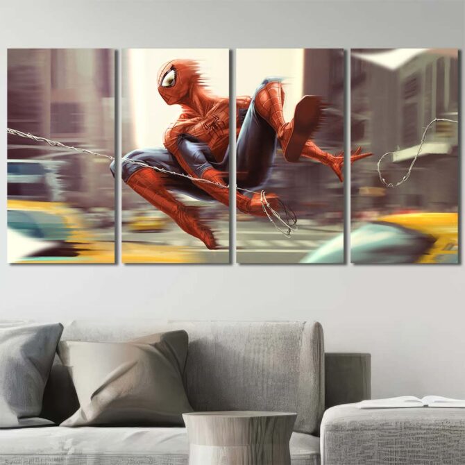 Movie Spiderman Poster Layout-Four Panels Regular