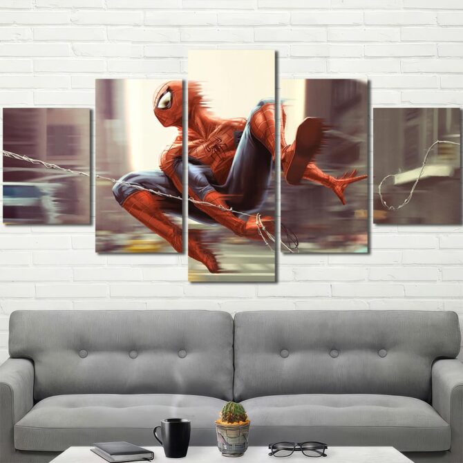 Movie Spiderman Poster Layout-Five Panels Diamond