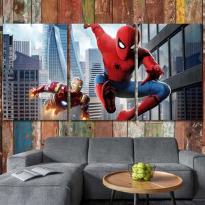 Superhero Spiderman Painting Layout-Three Panels Regular