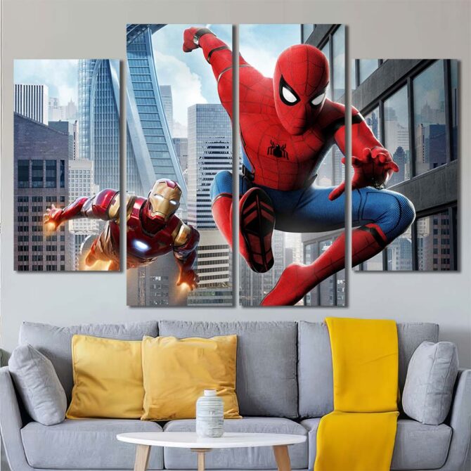 Superhero Spiderman Painting Layout-Four Panels Diamond