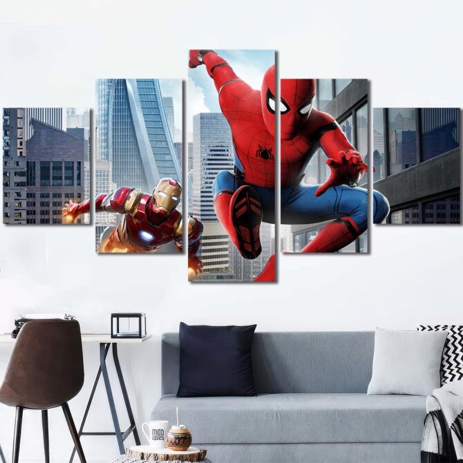 Superhero Spiderman Painting Layout-Five Panels Diamond