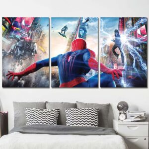 Spiderman Movie Printed Canvas Layout-Three Panels Regular