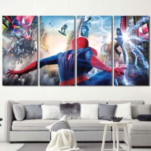 Spiderman Movie Printed Canvas Layout-Four Panels Regular